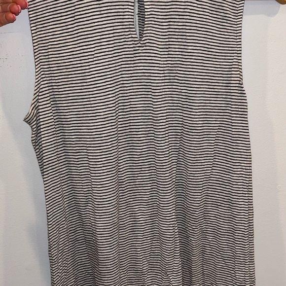 AKENI + KIN ANTHRO black and white striped baby doll tank top SMALL - Picture 7 of 8